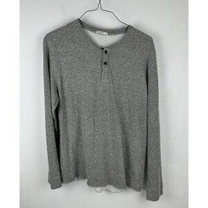 Marine Layer Henley Shirt Mens XL Gray Long Sleeve Pullover Casual Top